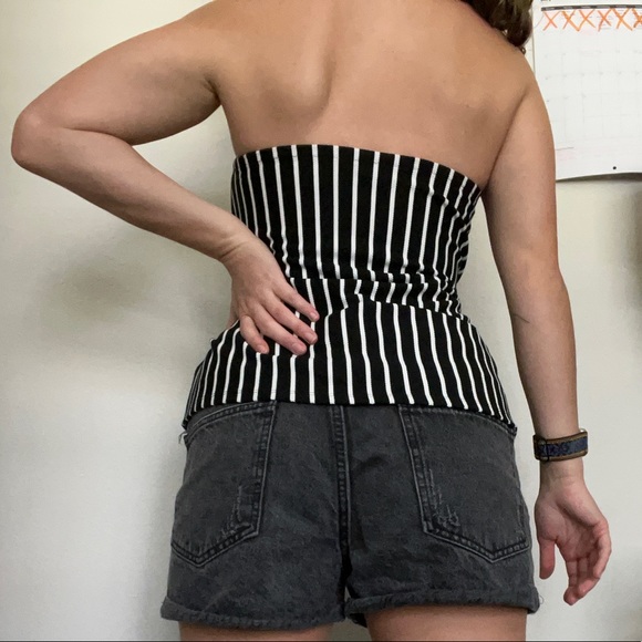 Express black & white striped tube top - Picture 5 of 5